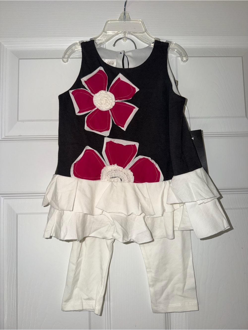 Isabella & Chloe 18M NWT Holly Charcoal Floral Ruffle Tunic Leggings Set